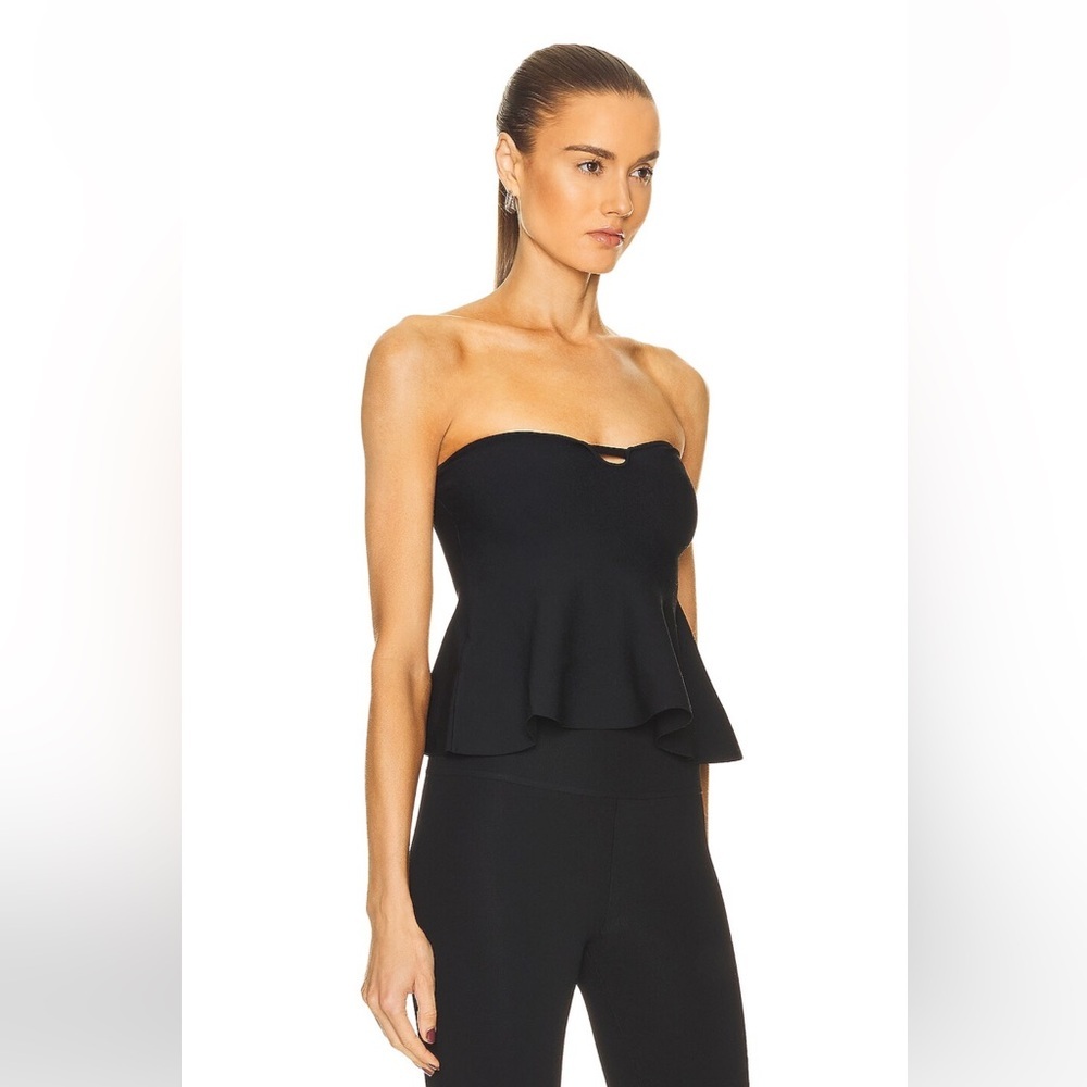 Stella McCartney Compact Knit Strapless Minimalist Bustier Top in Black Size XS - Picture 3 of 11